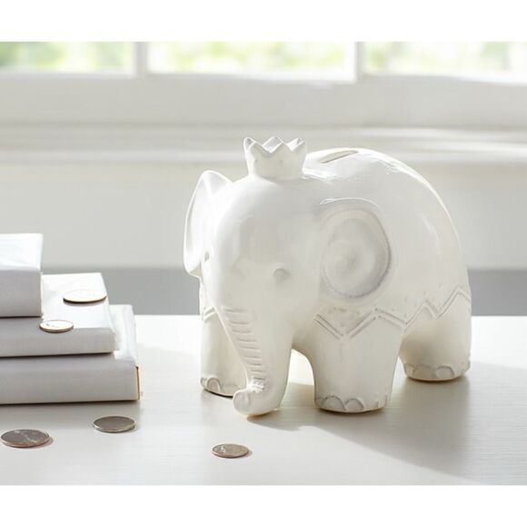 Pottery Barn Elephant Ceramic Bank / New No Box - Picture 1 of 8